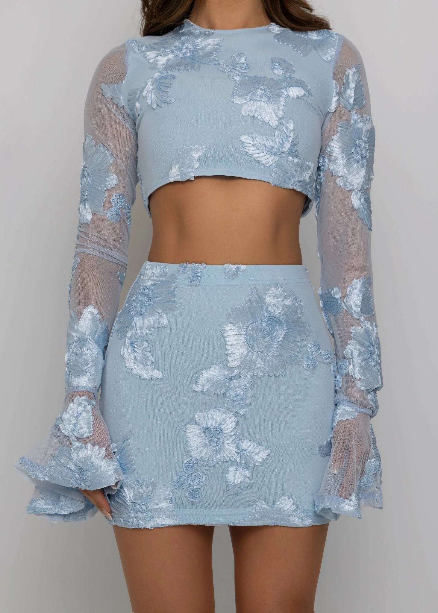 Love Ignited Long Sleeve Two Piece - Blue - Image 8