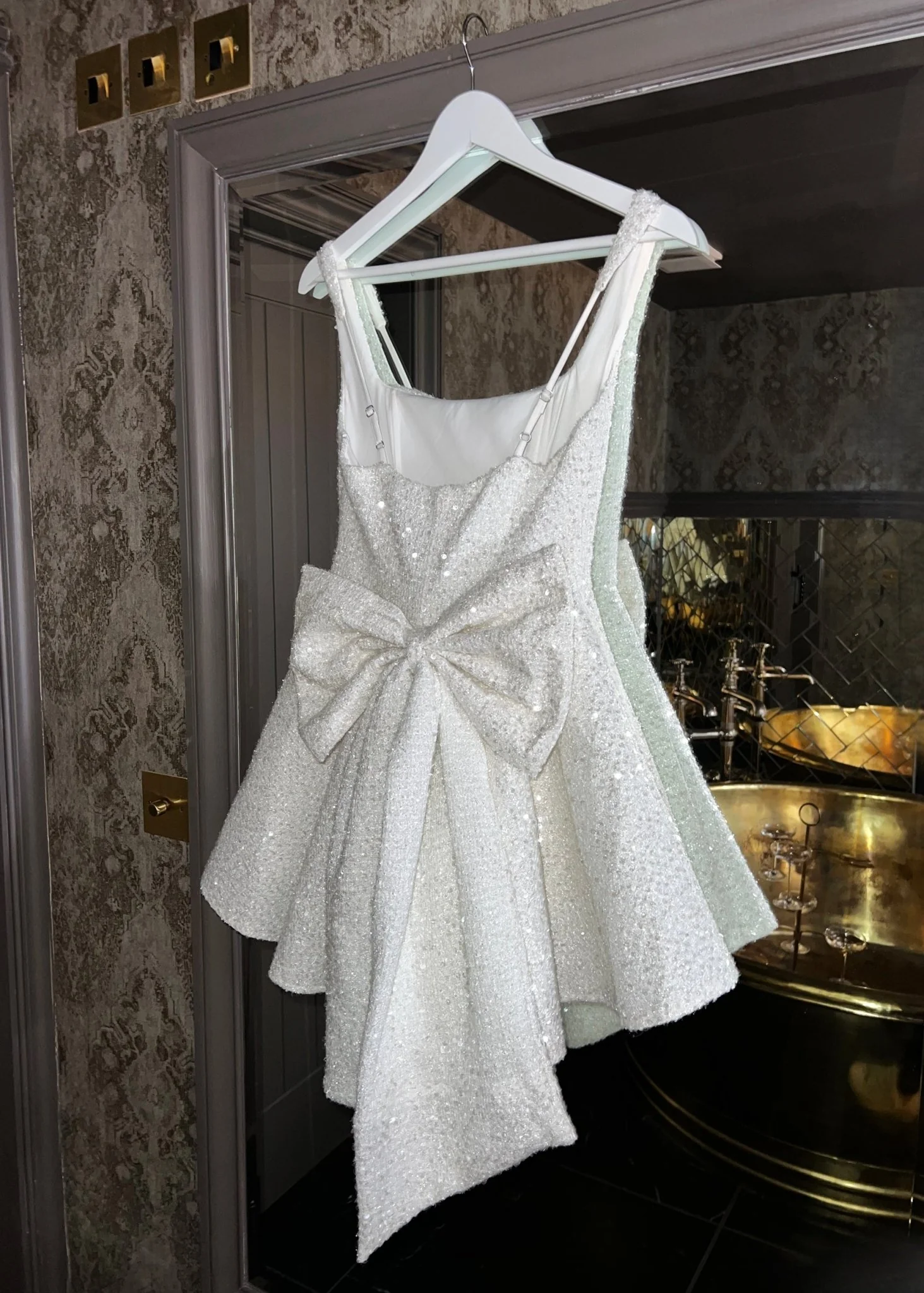 Love Letters Bow Mini Dress - White - Image 3