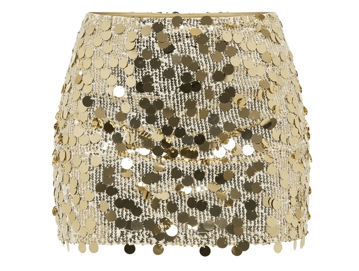 Nostalgic Nights Sequin Mini Skirt - Gold - Image 3