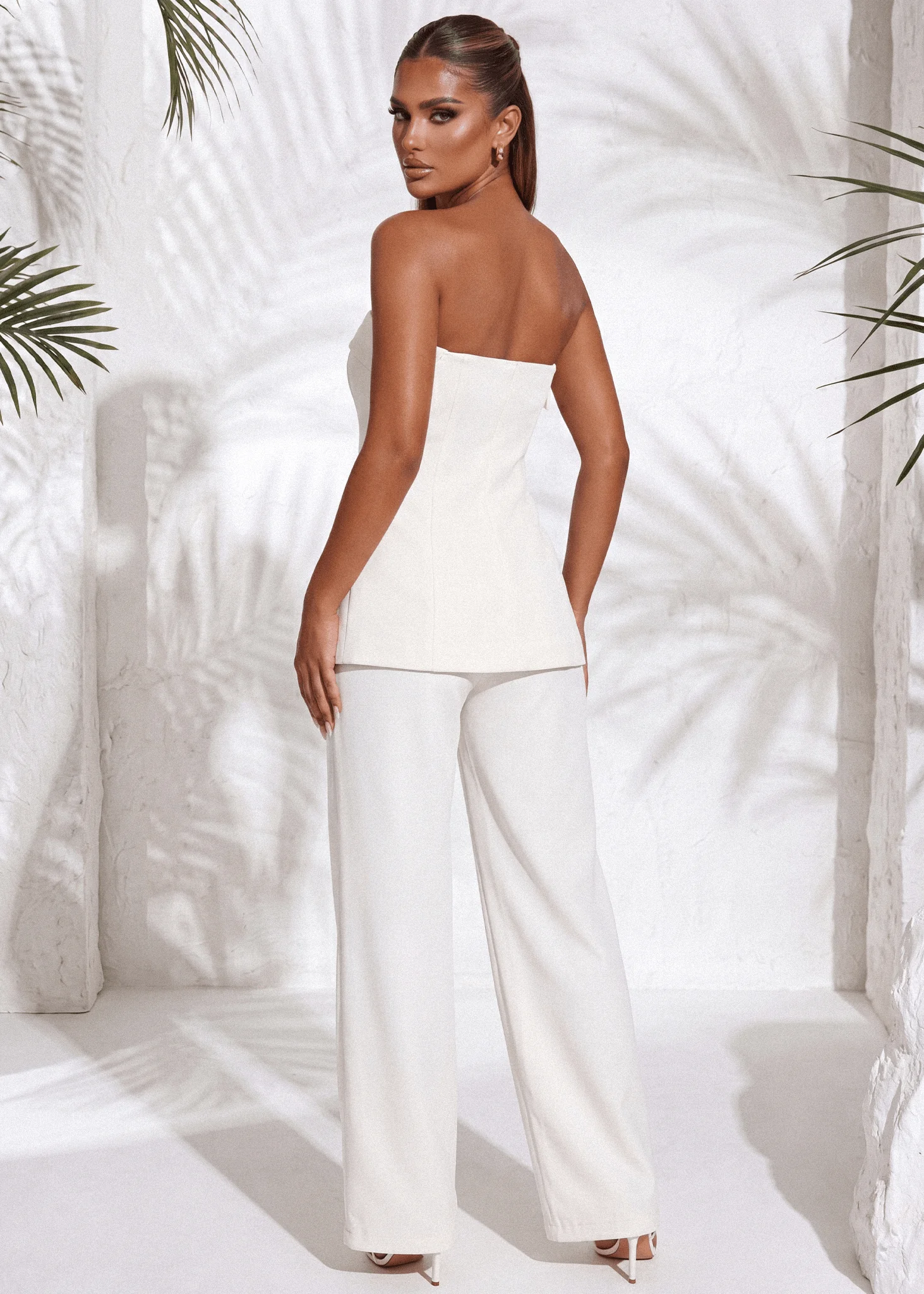 Polished Presence Strapless Tailored Top - Ivory - Image 2