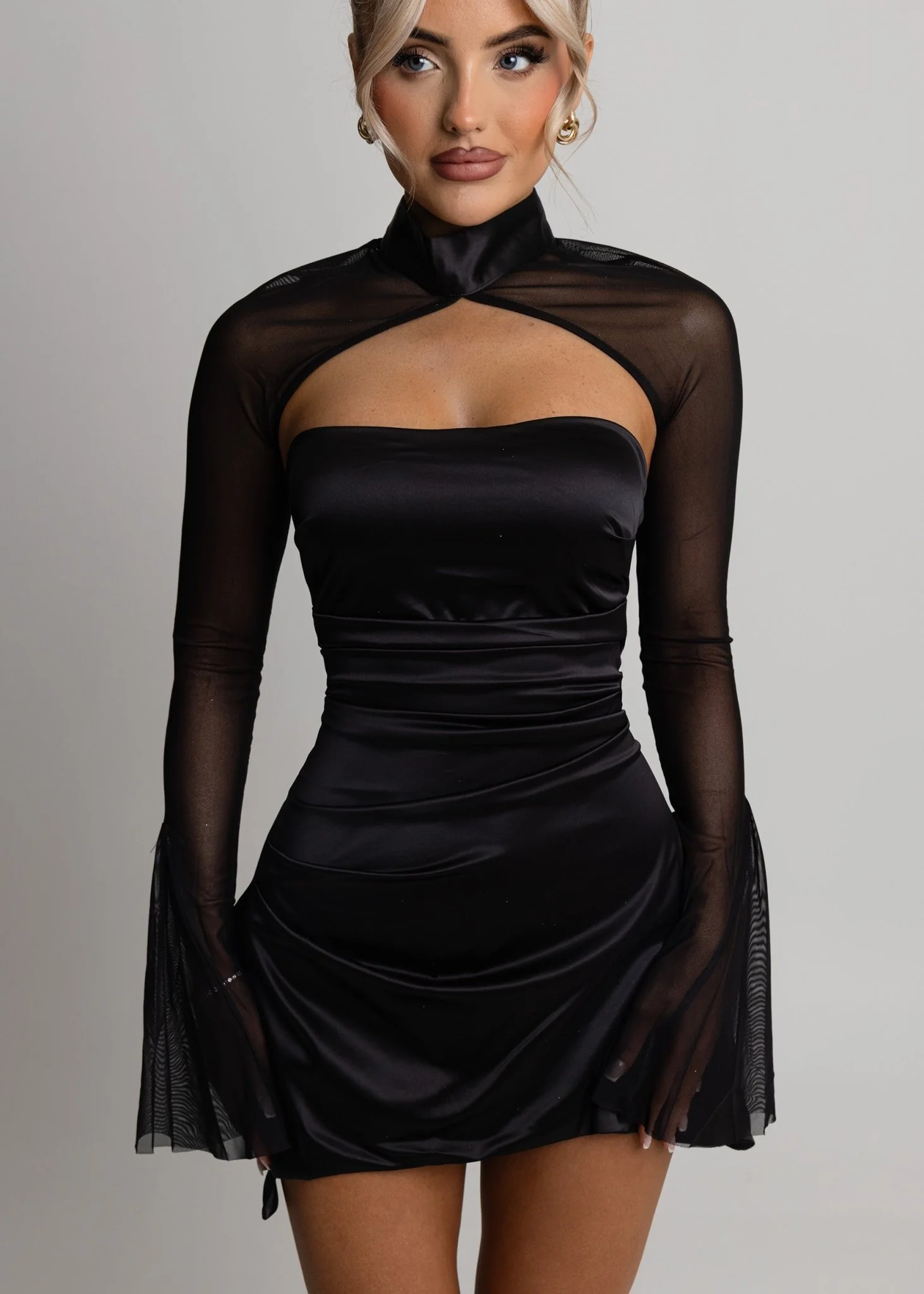 Sweetest Sin Detachable Sleeve Mini Dress - Black - Image 2